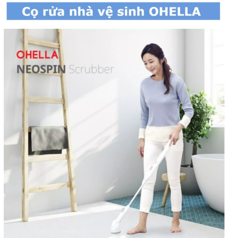 Máy Chà Toilet Tự Động, Máy Cọ Rửa Nhà Vệ Sinh Ohella Neospin Scrubber, Máy Chà Bồn Cầu, Cọ Toilet, Nhập Hàn