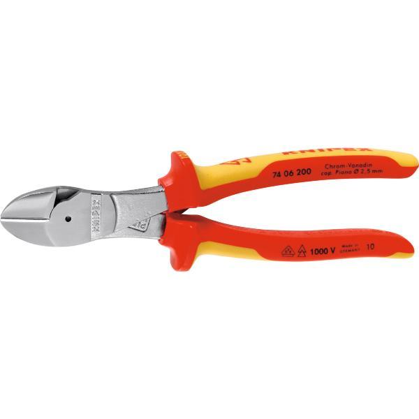 Kềm Cắt Mặt Chéo Mạ Crom, Cách Điện Knipex 180mm 74 06 180 - Hàng Chính Hãng 100% từ Đức