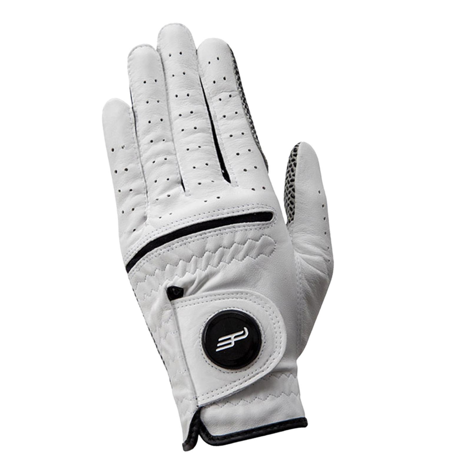 Men Golf Glove Left Hand Soft Breathable Golfer Gloves with Golf Marker
