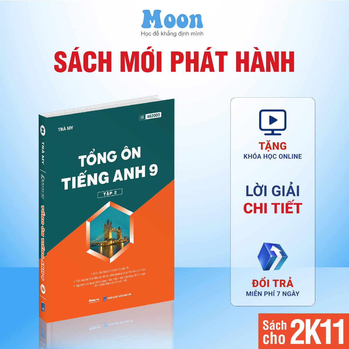 Sách Tiếng Anh 9 Chương trình mới - Tổng ôn Tiếng Anh 9 ôn thi vào 10 Moonbook - ảnh 2