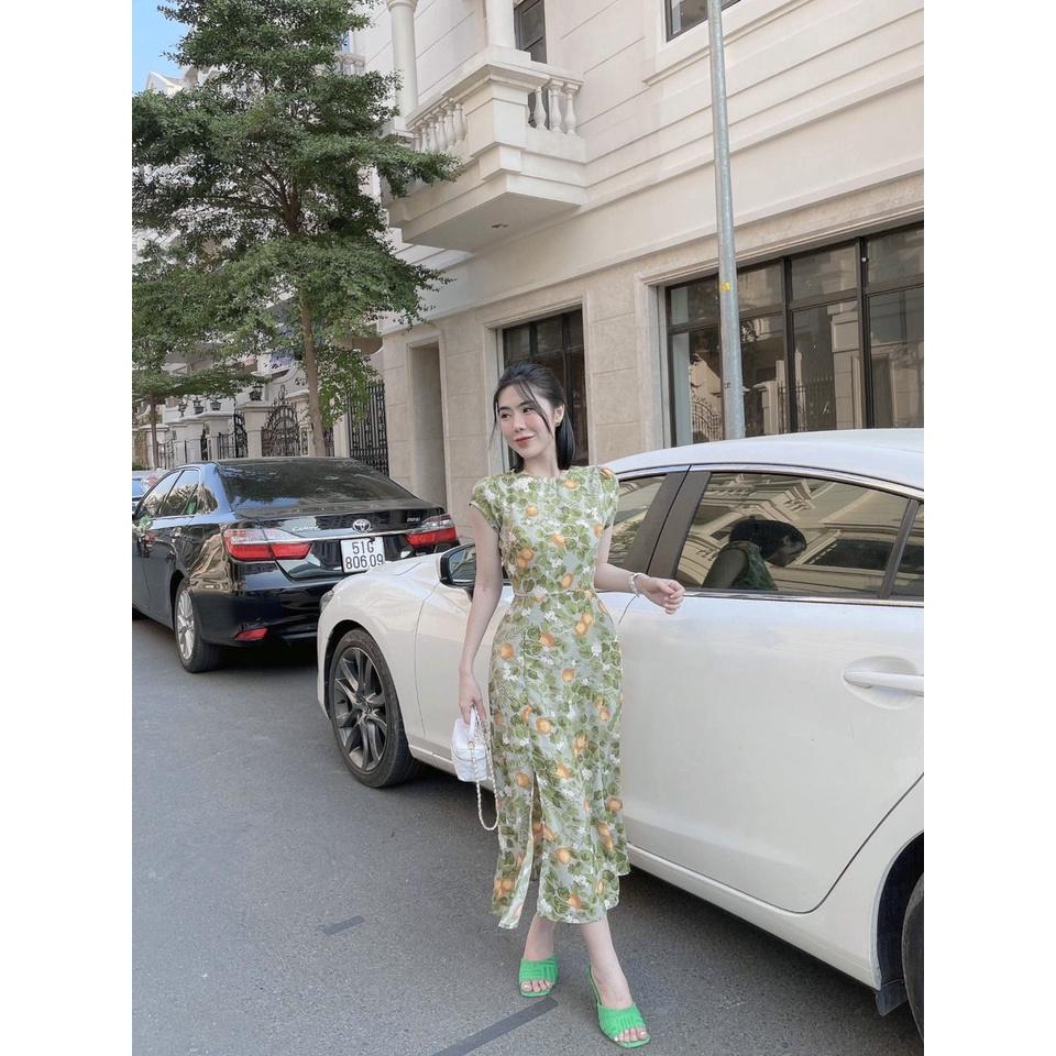 Đầm quả cam Julie hở lưng Váy đi biển xinh xắn