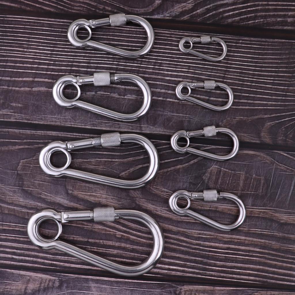 Stainless Steel Carabiner Spring Screwgate for Camping Hammock