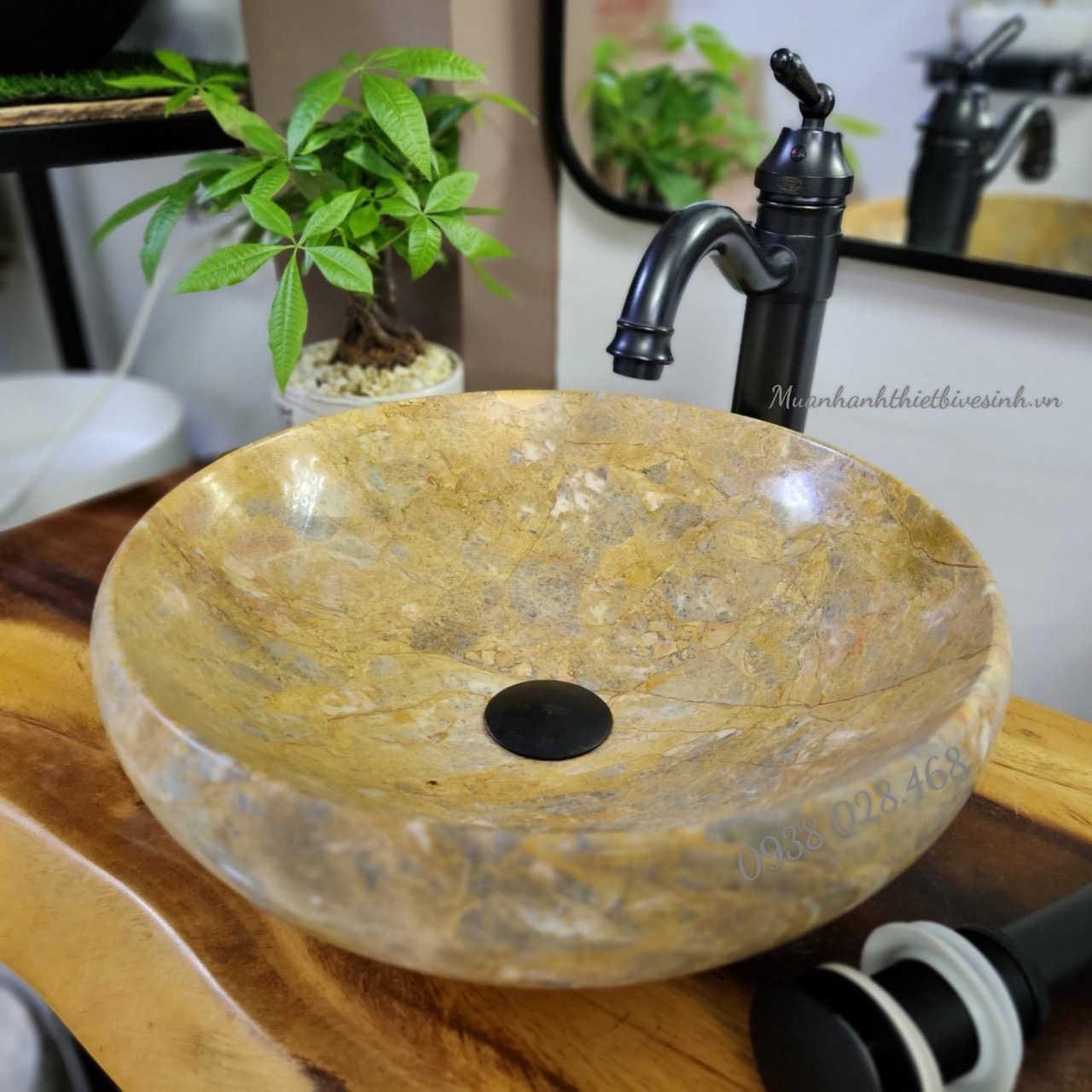 Lavabo đá tự nhiên - chậu rửa mặt đá tự nhiên - Lavabo đặt bàn đá tự nhiên