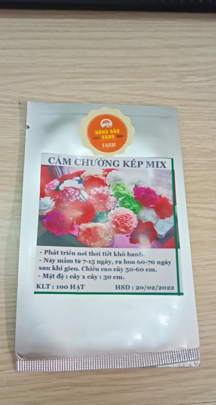 Hạt giống Hoa Cẩm Chướng Kép Mix Màu ( Gói 100 hạt ) - Nông Sản Vàng