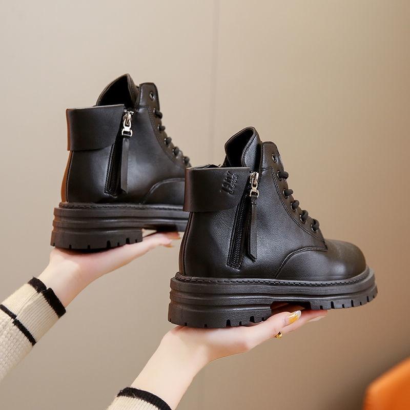 Giày Bốt Martin Cổ Thấp Đế Dày Buộc Dây Kiểu Anh Thời Trang Xuân Thu 2022 Mới