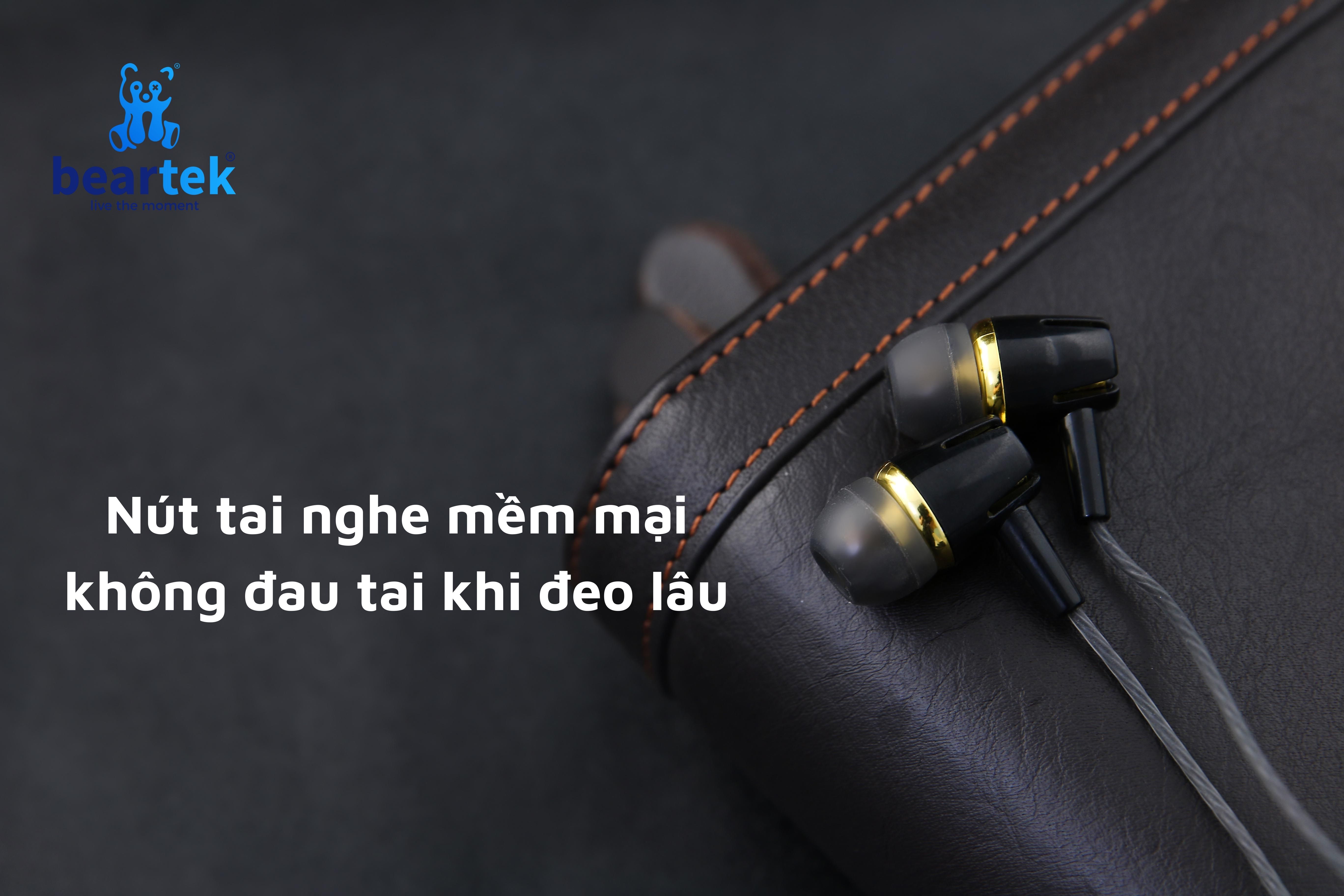 Hình ảnh Tai nghe có dây BEARTEK 002 – Thiết kế nhựa bọc dây đeo cực bền,chống rối, chống đứt - Giắc cắm 3.5mm tích hợp micro chất lượng dành cho điện thoại / máy tính / laptop / PC – TAIDAY0002 – Hàng nhập khẩu