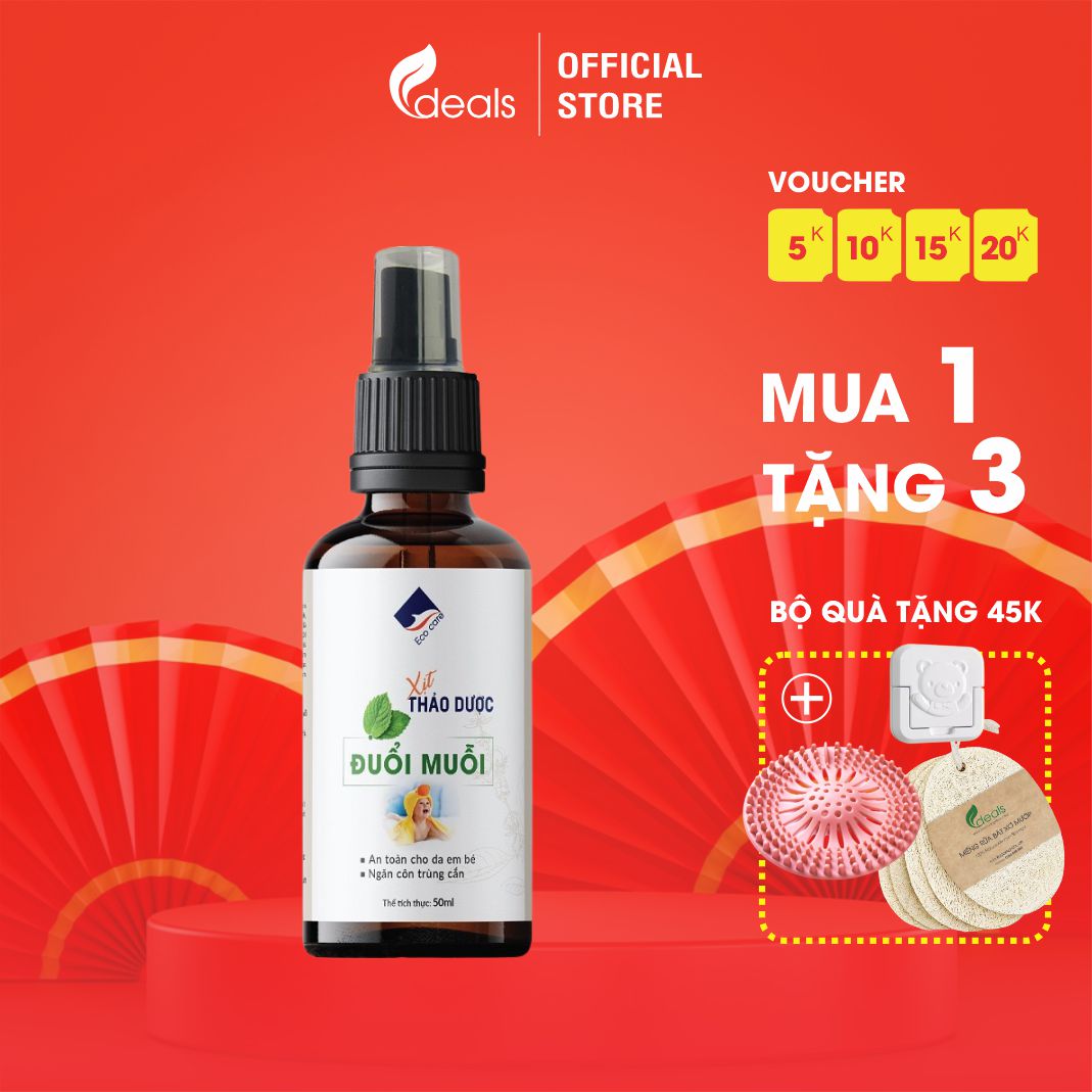 Tinh dầu xịt da đuổi muỗi, côn trùng EcoCare Body Spray - 100% thiên nhiên, an toàn trên da trẻ nhỏ, hiệu quả suốt cả đêm - Chai 50ml