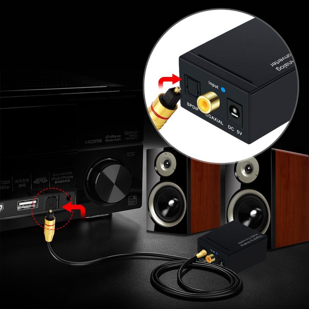 Bộ Chuyển Đổi Âm Thanh Kỹ Thuật Số Đồng Trục Quang Học Toslink Sang Analog L/R RCA Sang Jack 3.5 Bộ Chuyển Đổi Âm Thanh Kỹ Thuật Số Bộ Chia Âm Thanh Nổi SPDIF