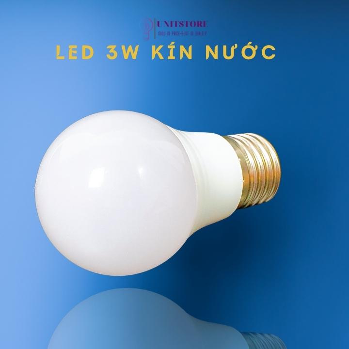 Bóng đèn led kín nước 3W đuôi E27 ánh sáng vàng hoặc trắng