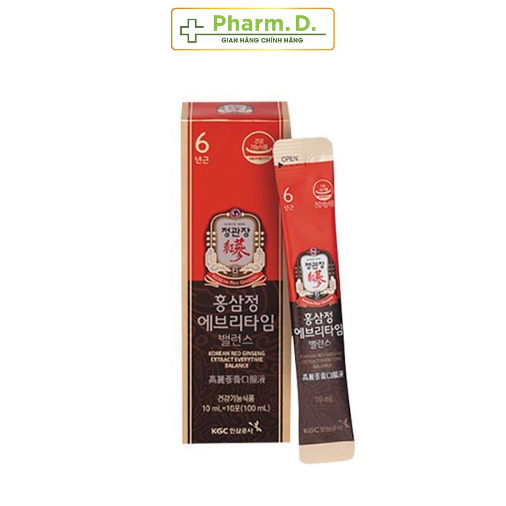 Tinh Chất Hồng Sâm Pha Sẵn EveryTime Balance KGC Cheong Kwan Jang (Hộp 20 gói, 30 gói, 1 Gói x 10ml)