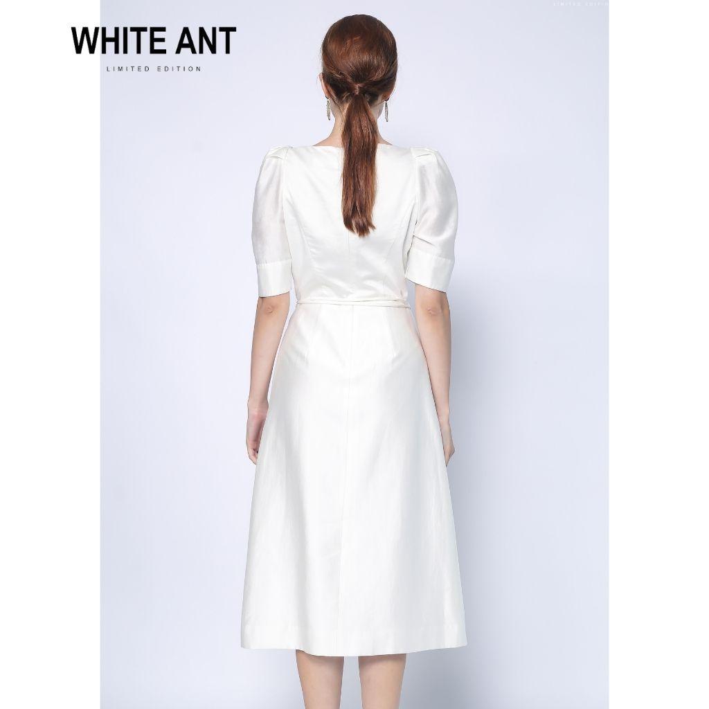 Đầm A cổ thuyền nữ dáng dài vải modal cao cấp White Ant