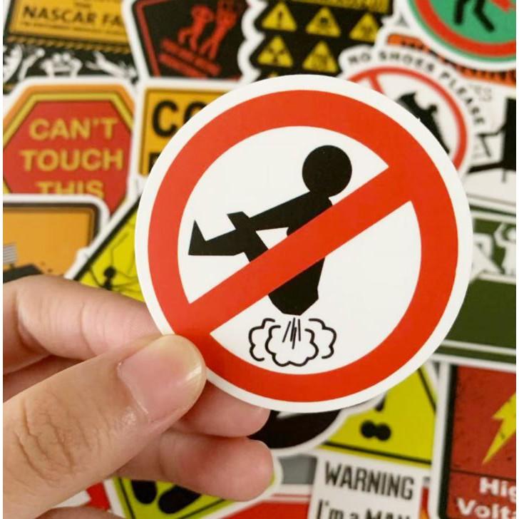 Sticker dán cao cấp CẢNH BÁO Cực COOL ms#12