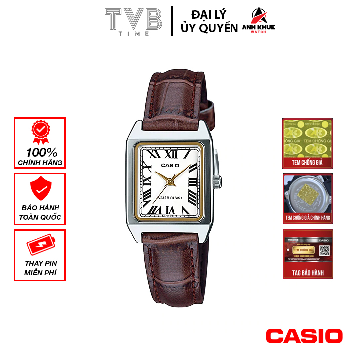 Đồng hồ nữ dây da Casio Standard chính hãng LTP-V007 Series