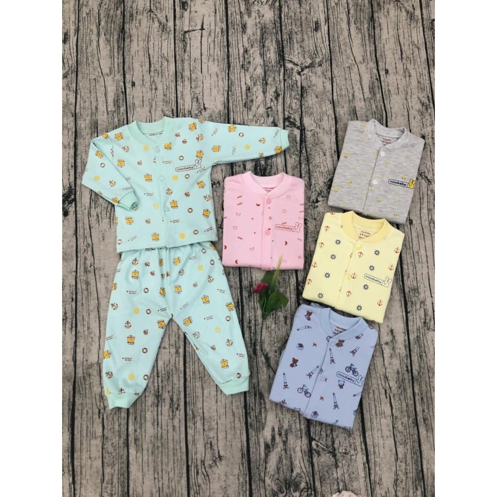 Bộ quần áo dài tay CÀI GIỮA chất cotton cho bé