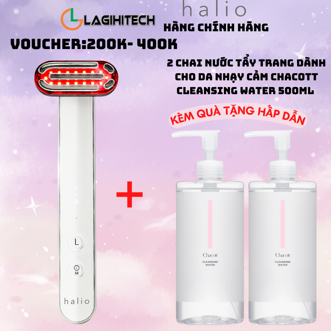 Máy Ánh Sáng Đỏ Giúp Trẻ Hoá Da Halio Red Light Therapy Device 3 in 1 - Hàng Chính Hãng