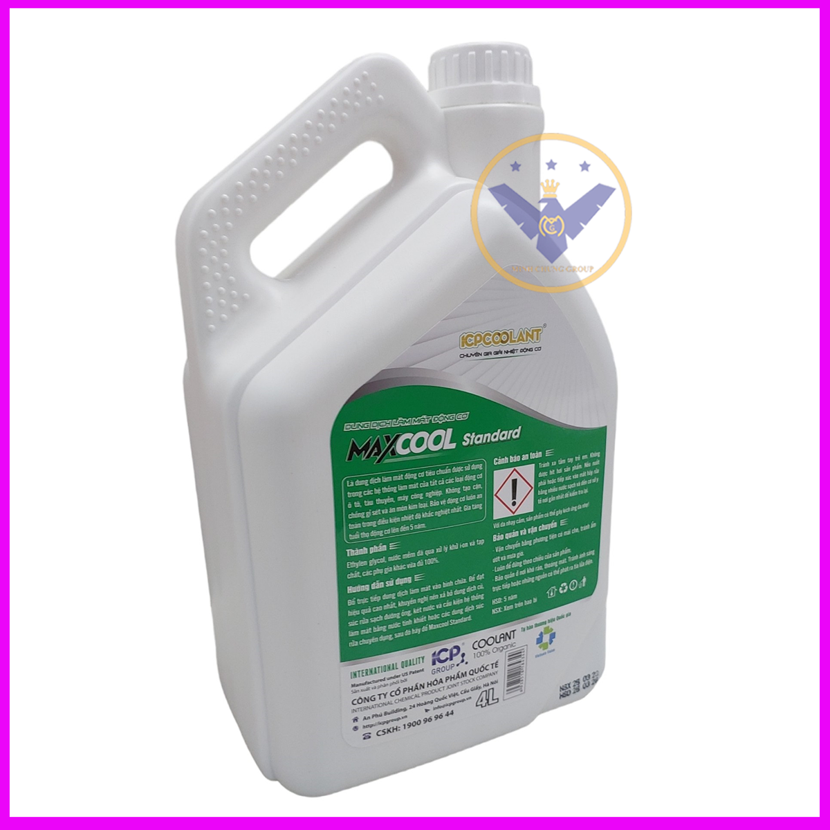 Combo 2 can nước làm mát xe ô tô màu xanh Maxcool 4L tặng lon 1L
