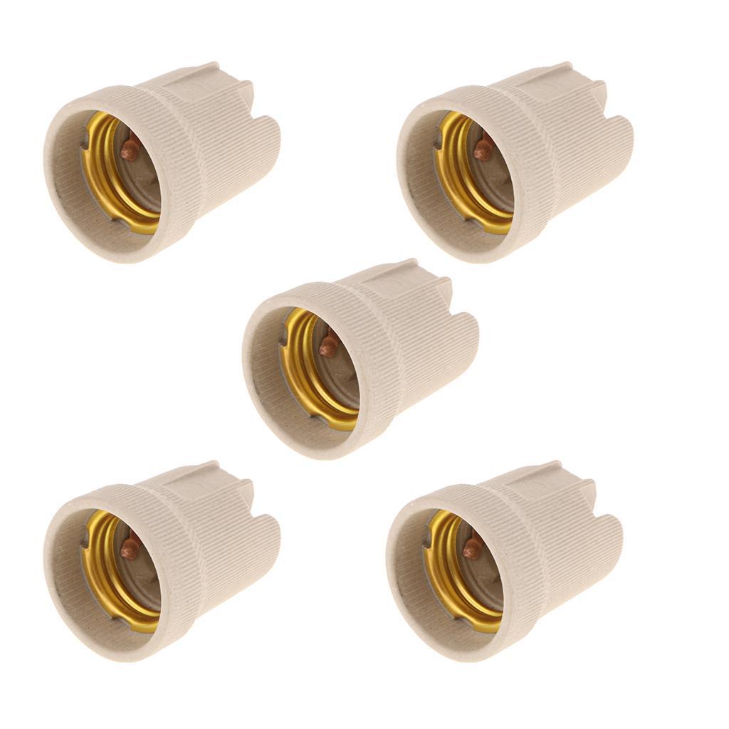 5X Ceramic Lamp Holder Light Socket for Halogen LED Light Bulb Downlight E27