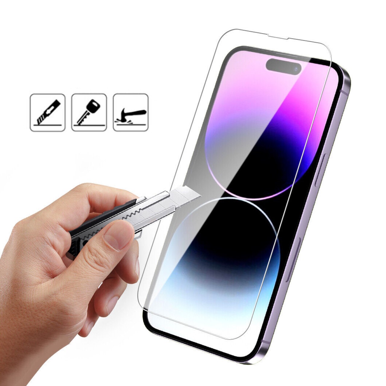 Kính cường lực cho iPhone 14 Pro Max Chống nhìn trộm / Chống vân tay / Full màn hình / Không viền màu / Ốp trong chống sốc