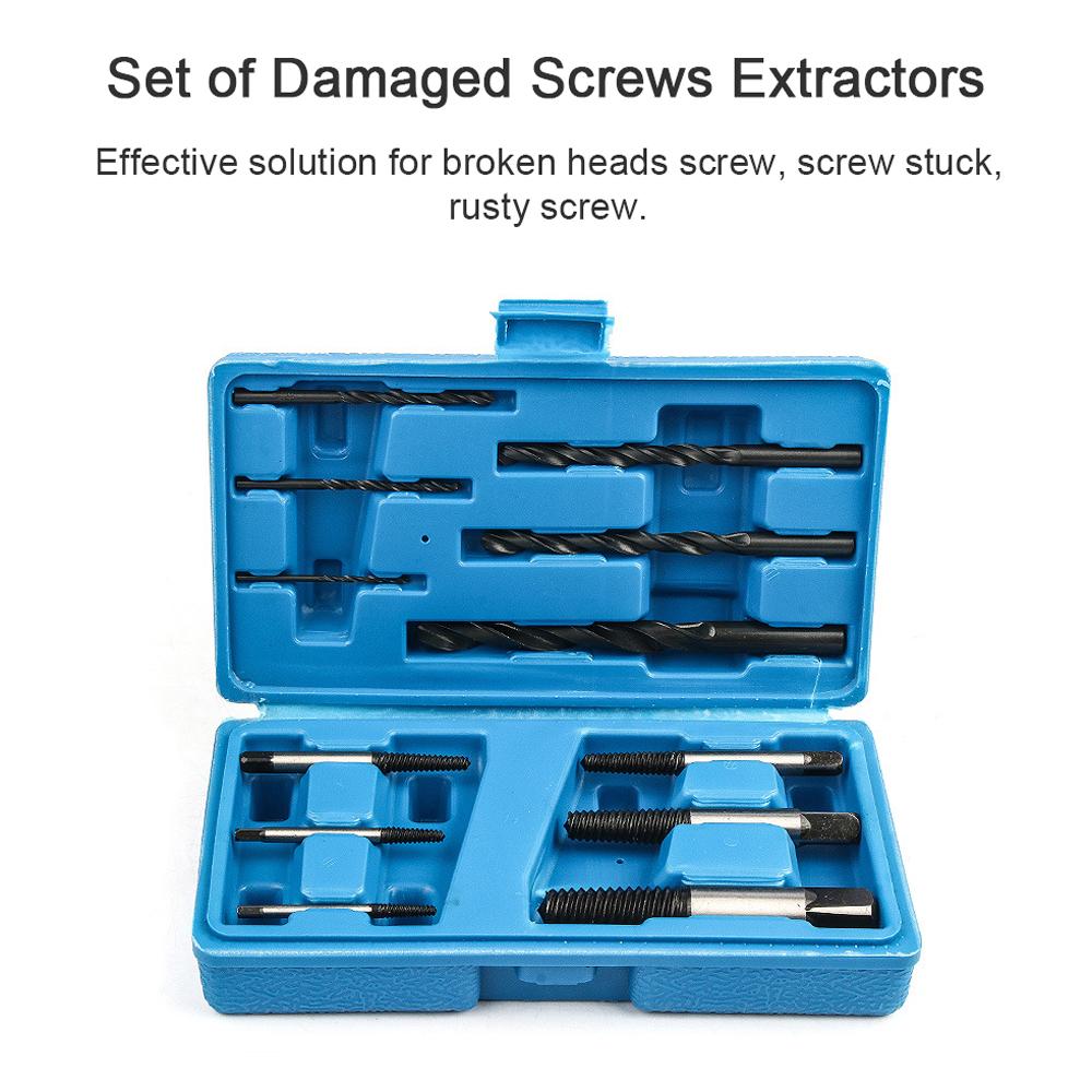 12Pcs Bolt Removal Tool Set Manual Screw Remover Rust Screw Broken Screws Stuck Screw Extractor Kit