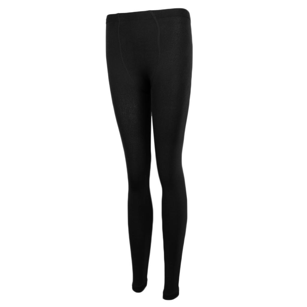 2pcs Black Winter Thermal Thick Fleece Lined Leggings Warm Elastic Trouser Pants
