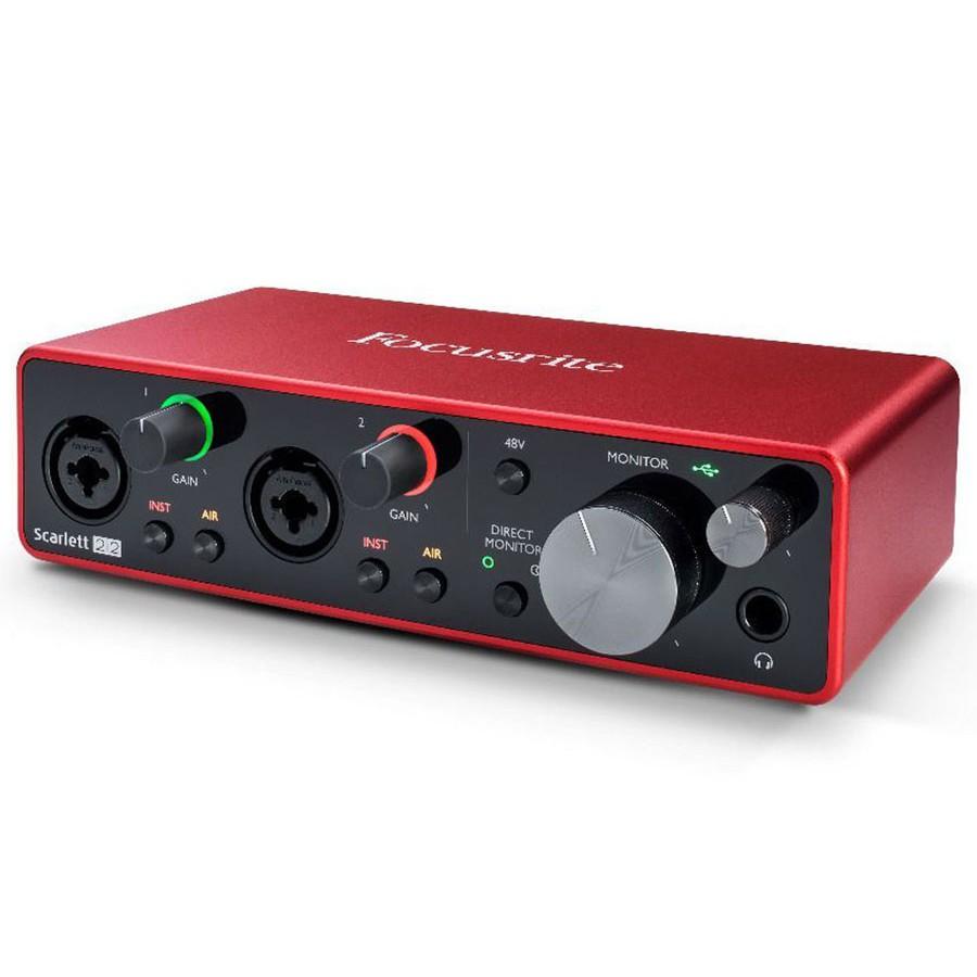 Sound Card Focusrite Scarlett 2i2 Gen 3 . Chuyên Dùng Cho Phòng Thu Âm , Hát Livestream Chuyên Nghiệp