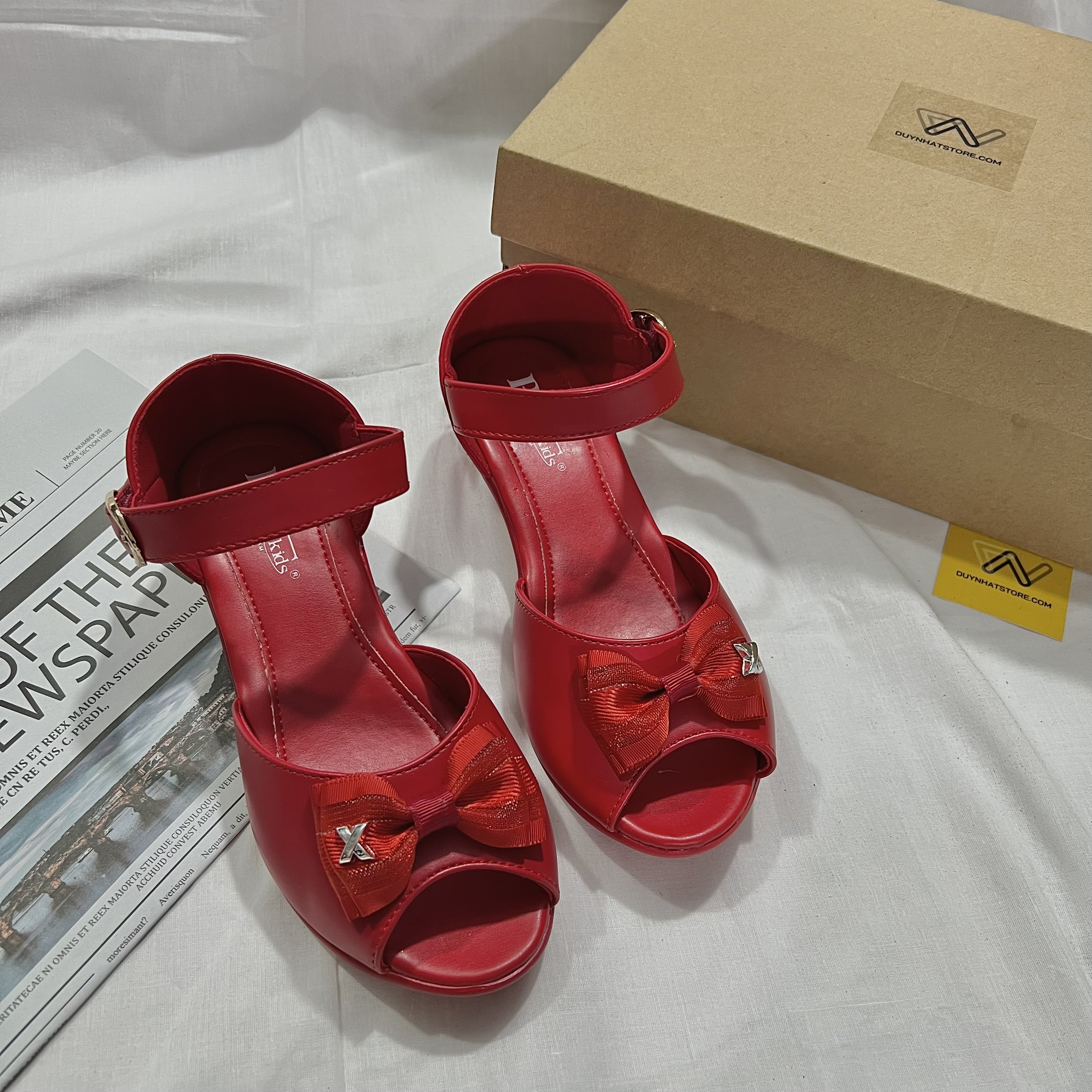 Giày Sandal Cao Gót Bé Gái Học Sinh Đi Học Duy Nhật Store Cấp 1 2 Đế Cao Su Đúc Dép Quai Hậu Êm Chân 3cm Elsa Size Lớn