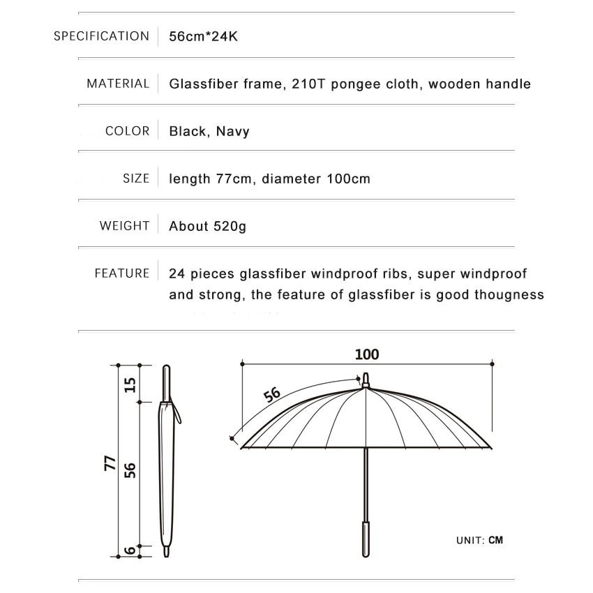 Ô dù cao cấp OLYCAT cán dài chống tia UV - Mẫu 100cm