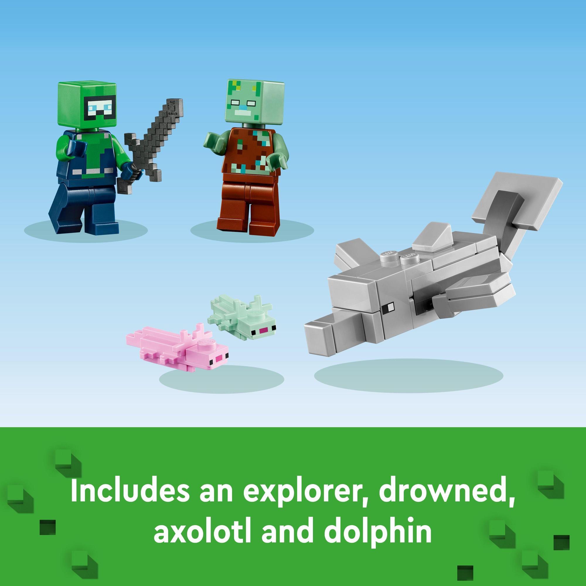 LEGO Minecraft 21247 Đồ chơi lắp ráp Ngôi Nhà Cá Axolotl (242 chi tiết)