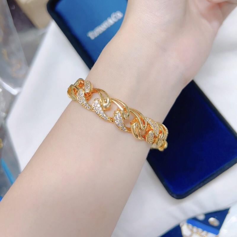 Lắc tay mắc xích xoàn siêu đẹp mạ vàng 18k