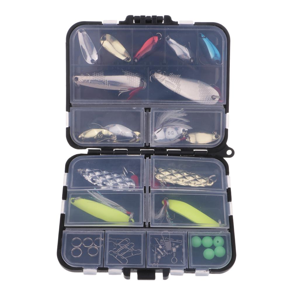 Fishing Accessories Kit 36PCS Baits Swivel Snap Bead Ring Terminal Tackle