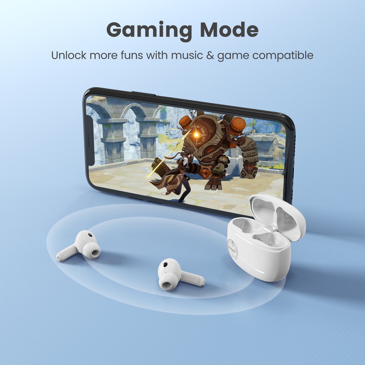 Tai Nghe Nhét Tai TWS Bluetooth 5.3 Chống Ồn Chủ Động SOUNARC Q2, Chống Nước IPX6 Thời Gian Chơi 32 Giờ - Hàng chính hãng