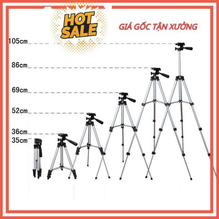 Gậy LiveStream Chụp Hình 3 Chân Tripod 3110 Thay Đổi Chiều Cao 35-105cm