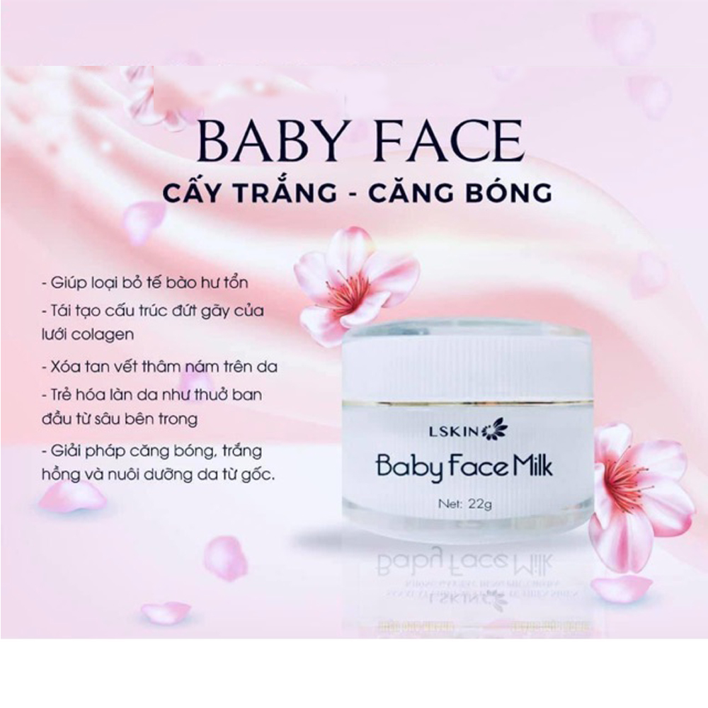 Kem Cấy Trắng Baby Face Milk - Lskin - MP0000006 - Xóa Tan Thâm Nám, Tái Tạo Và Trẻ Hóa Làn Da