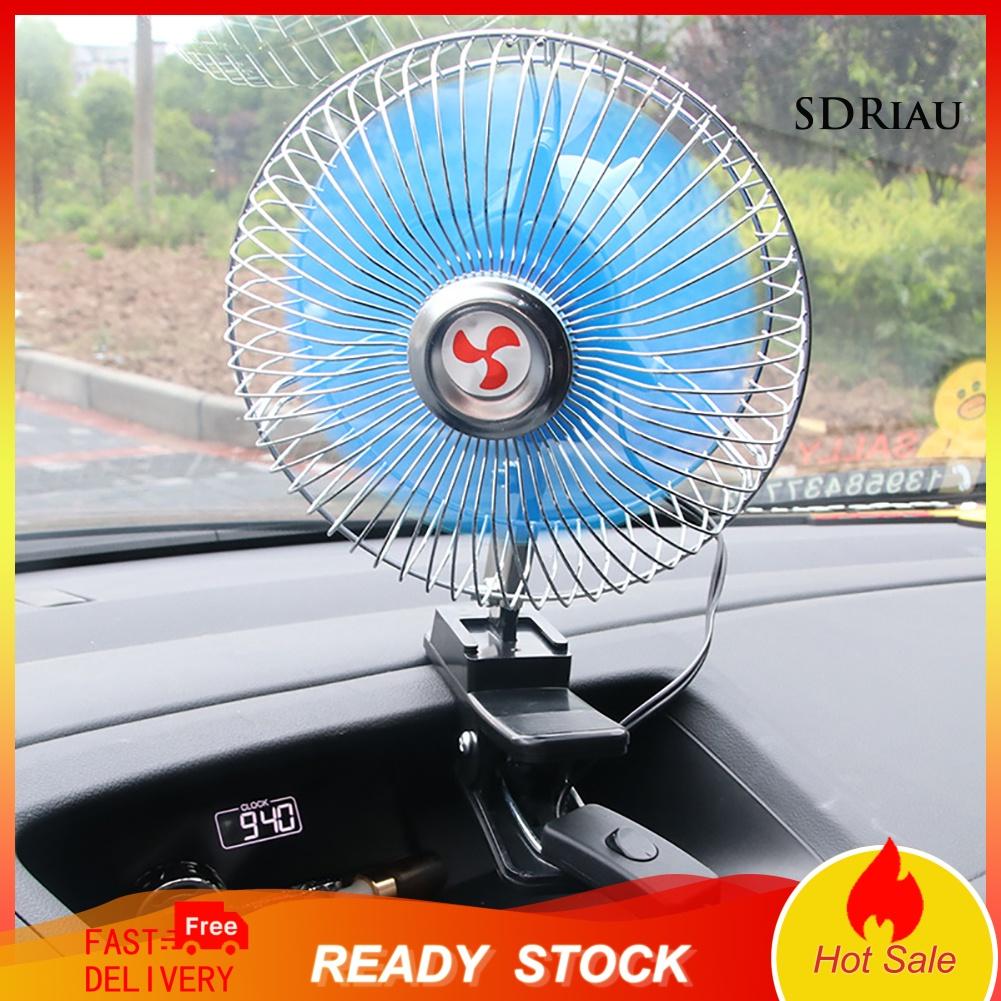 Quạt Làm Mát Mini 12 / 24v Có Kẹp Xoay Tiếng Ồn Thấp Cho Xe Hơi