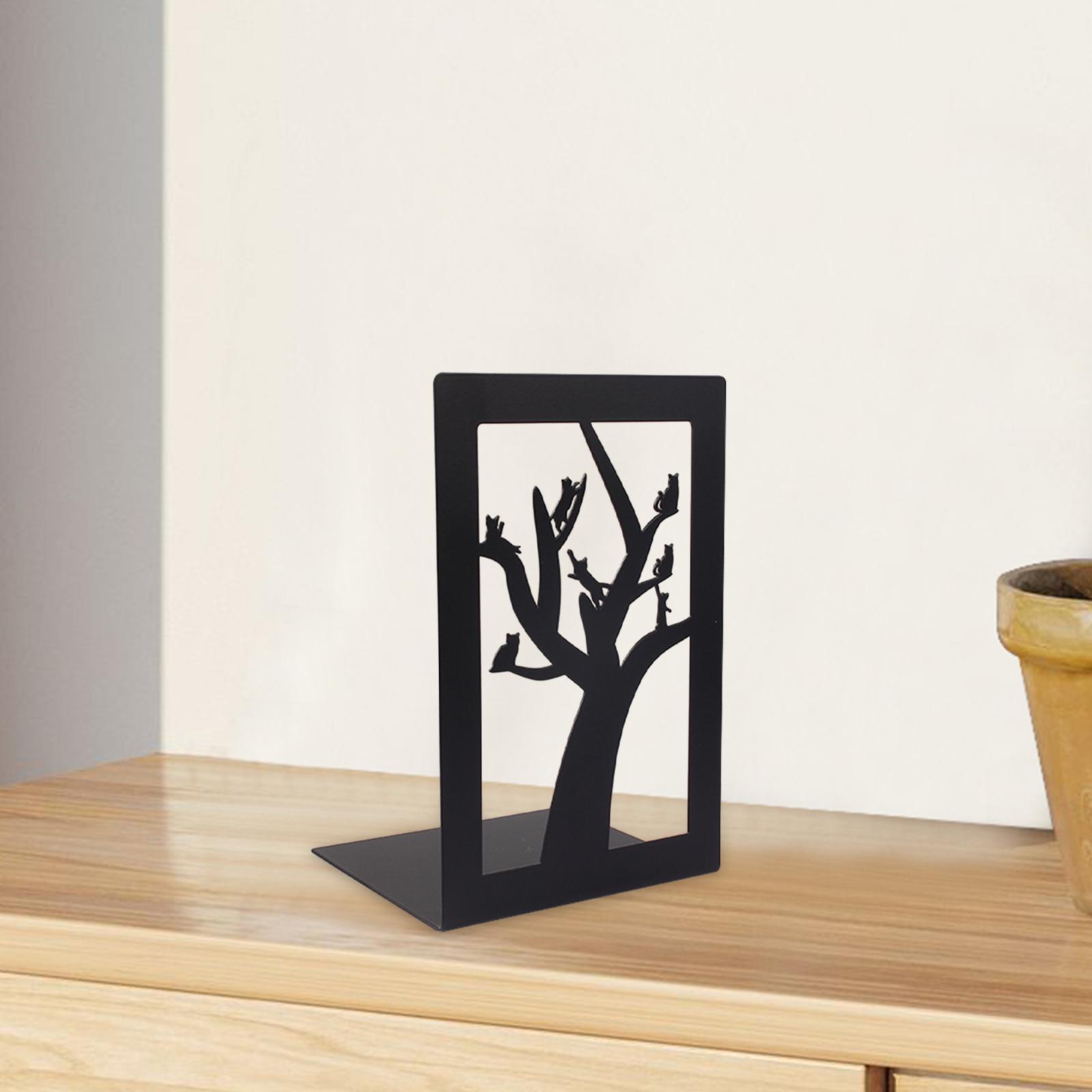 Decorative Bookends Book Shelf Holder Heavy Duty Anti Slip Book Stoppers Metal Book Ends for Shelves School Library Magazines