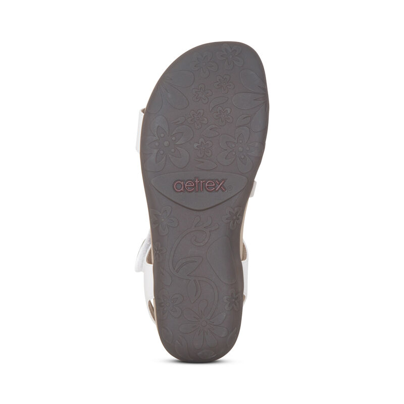 Giày sandal sức khỏe nữ Aetrex Jess White - nâng vòm giảm đau chân