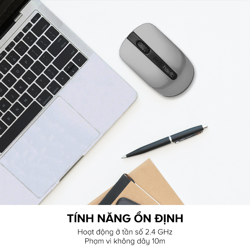 Chuột Không Dây HAVIT MS989, 2 Chế Độ DPI, Tích Hợp 3 Nút Điều Chỉnh, Tuổi Thọ 1 Triệu Lần Nhấn - Hàng Chính Hãng