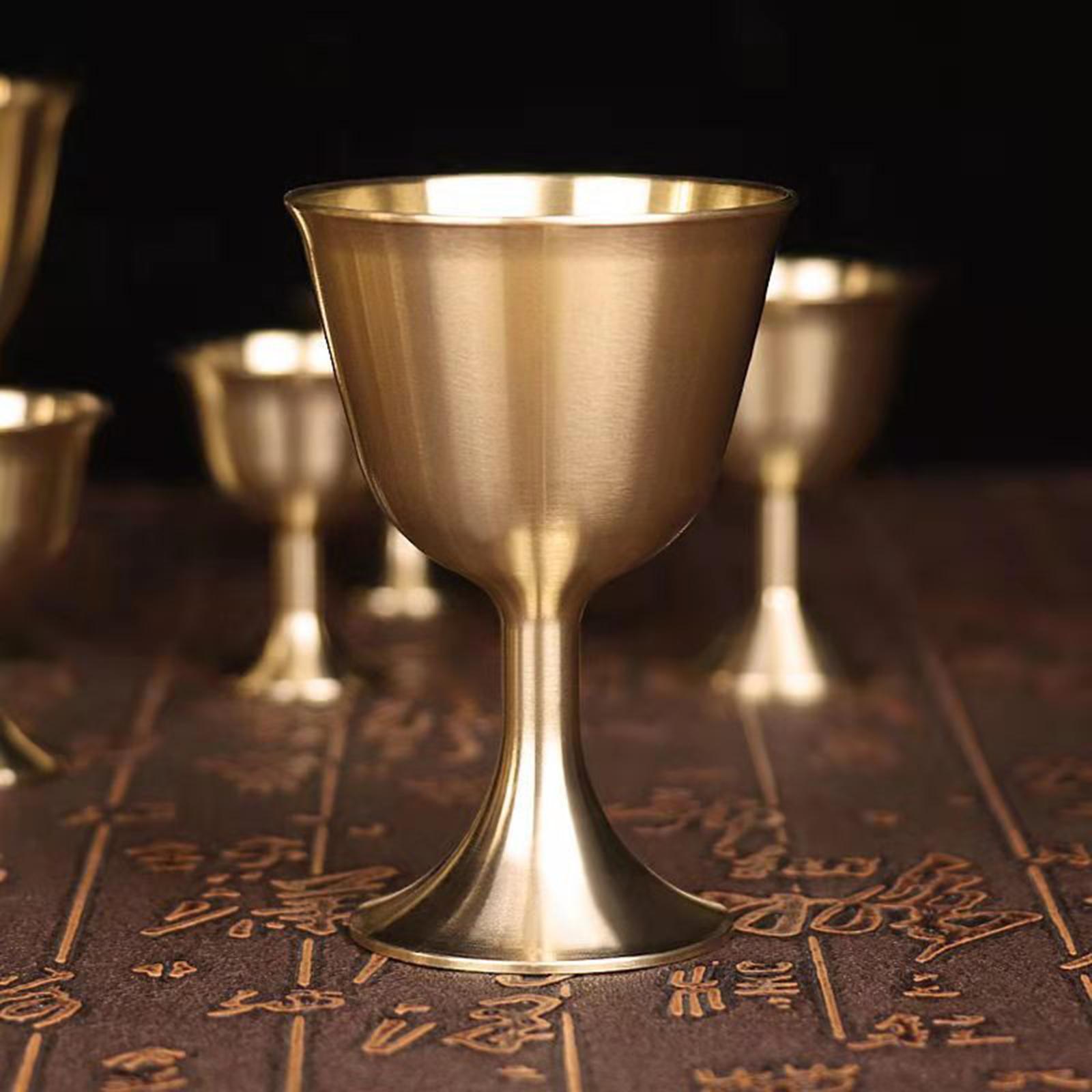 Wine Goblet Glasses Liquor Cup Pure Copper Handmade Glass for Party Wedding Graduation Anniversary Christmas