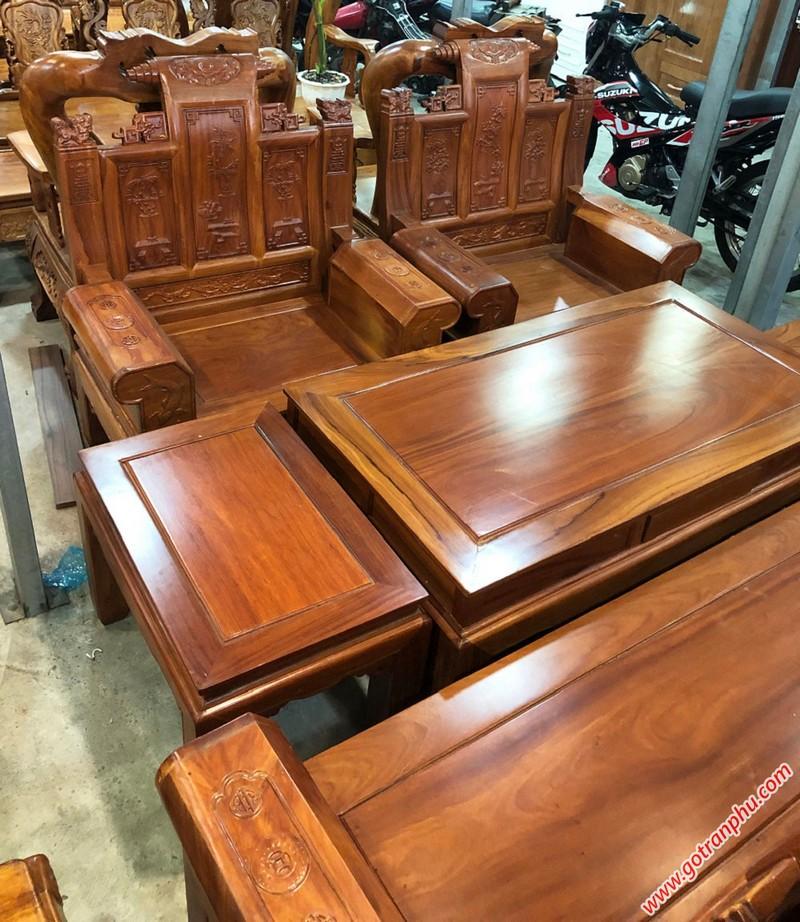 Bộ bàn ghế salon gỗ gụ Lào kiểu Á Âu
