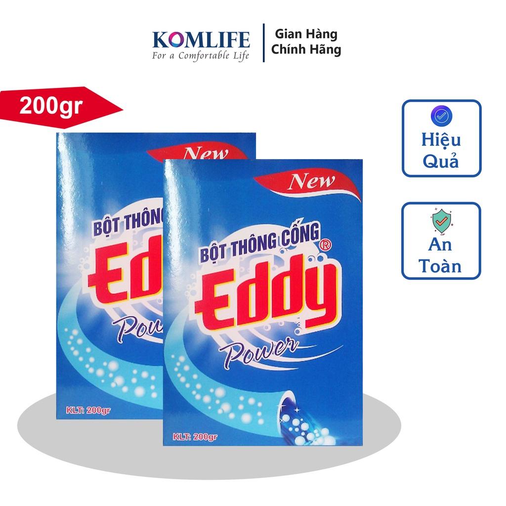 Bột thông cống EDDY 200g phân hủy cặn bã rêu rác trong nhà tắm, lavabo...