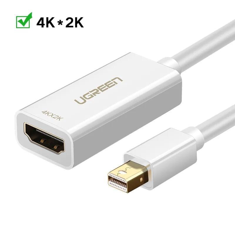 Ugreen UG40361MD112TK 25CM màu Trắng Cáp chuyển đổi Mini DP sang HDMI hỗ trợ phân giải 4K x 2K - HÀNG CHÍNH HÃNG