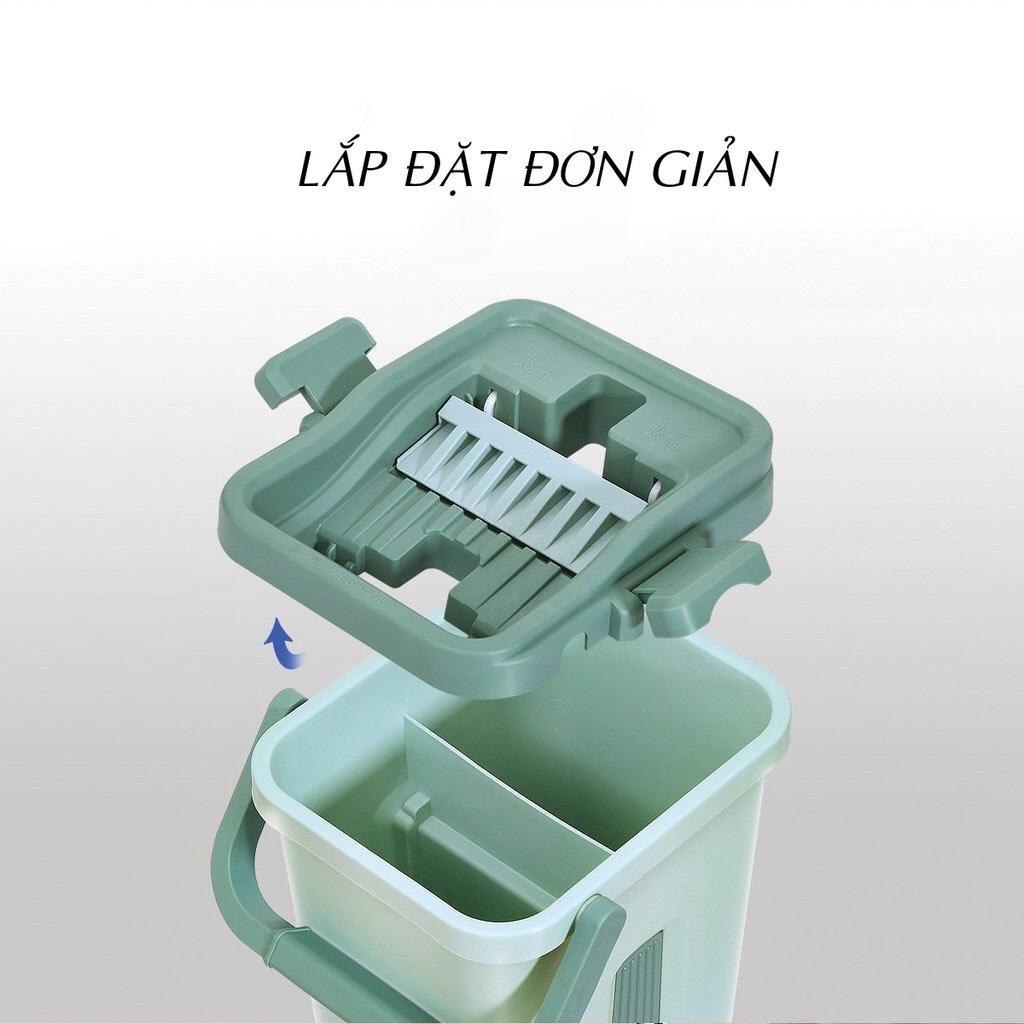 Cây Lau Nhà Tự Vắt Xoay 360 Độ Kèm 2 Bông Lau Tặng Móc Treo Cây Lau Nhà Gắn Tường Cao Cấp - Giao Hàng Toàn Quốc