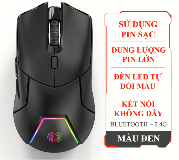 Chuột không dây FMOUSE M501 PRO kết nối bằng Bluetooth chip /USB 2.4G có đèn led đổi màu với độ DPI lên đến 4000-HT