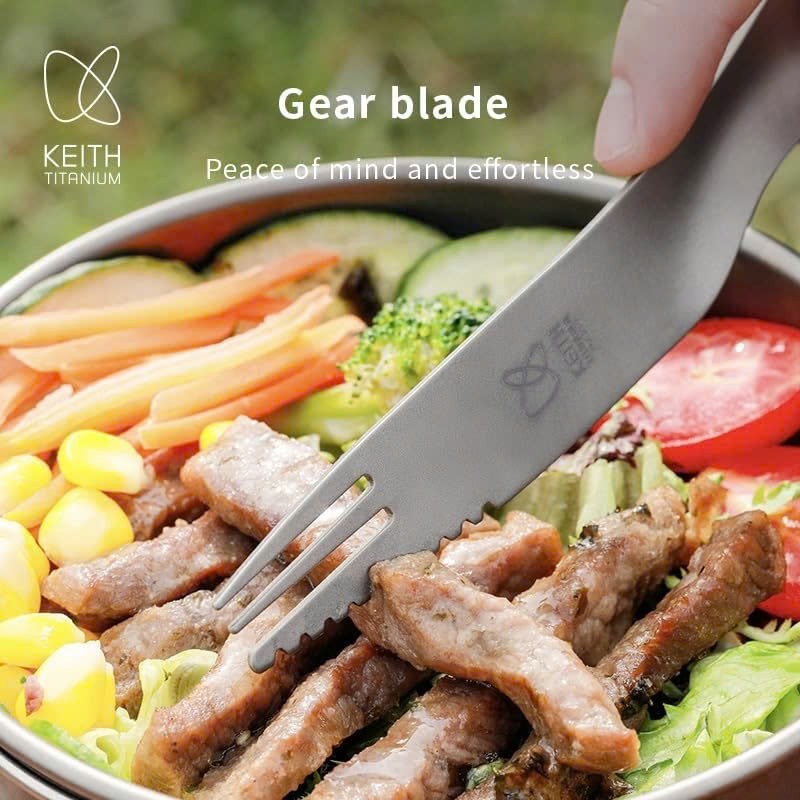 Muỗng đa năng 3 trong 1 (Muỗng Dao Nĩa) Keith Titanium Ti5231