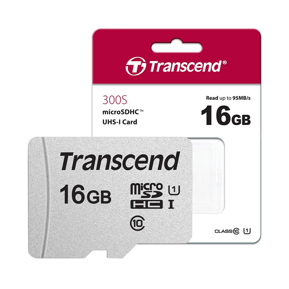 Thẻ Nhớ 16GB Tốc Độ Cao Up To 95MB/s MicroSDHC 300S Transcend - Hàng Chính Hãng