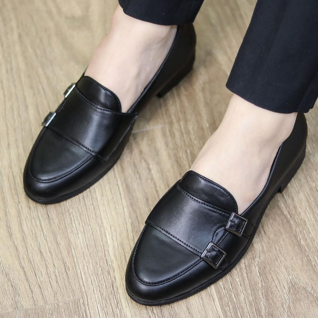 Giày Lười Nam Sang Trọng, Bắt Mắt 2 Khóa Lệch - Mã L191
