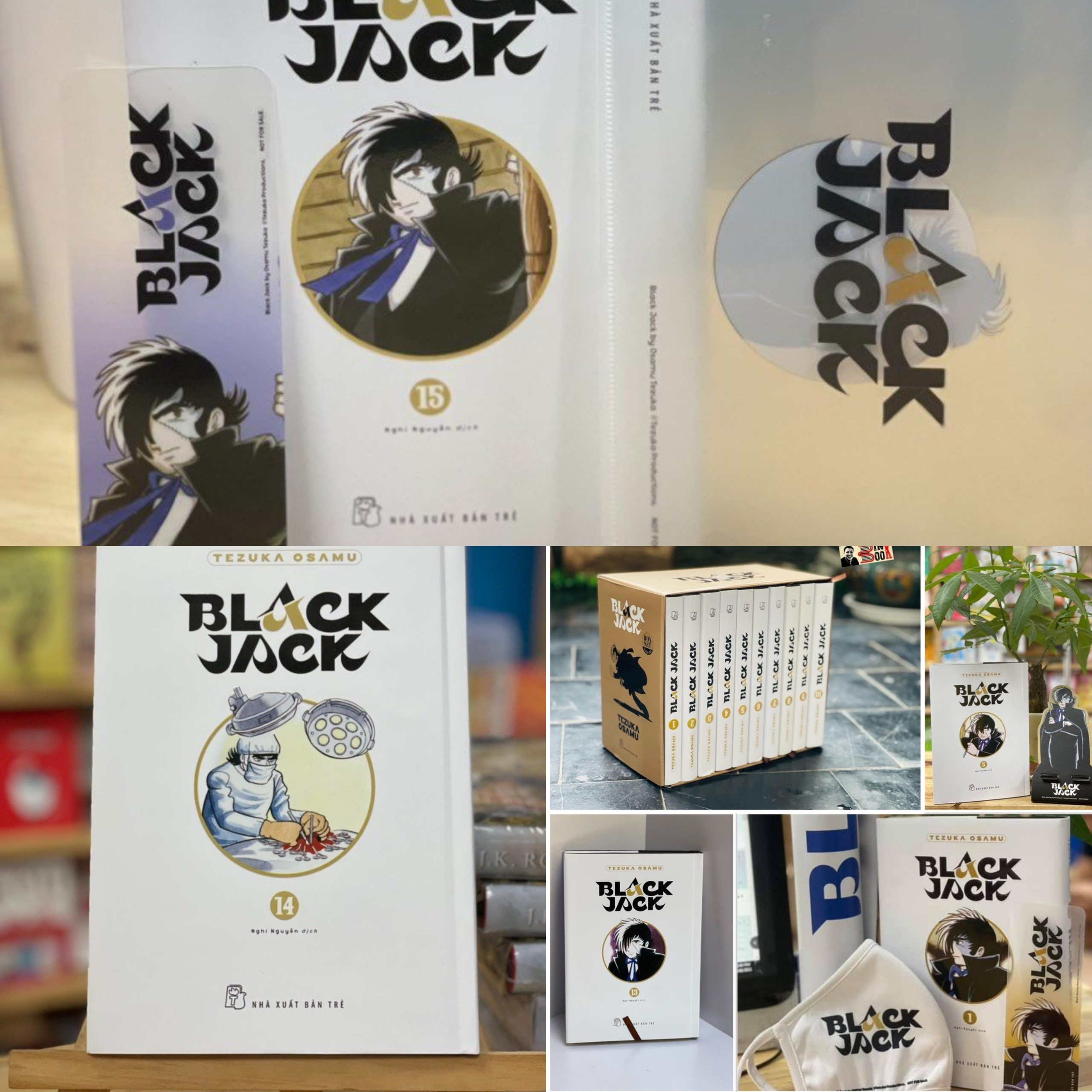 [Combo 15 tập+2 tấm poster kèm ống gỗ vận chuyển+boxset + bìa nhựa đựng khẩu trang] BLACK JACK từ tập 1 tới tập 15 - Tezuka Osamu - Bình Book