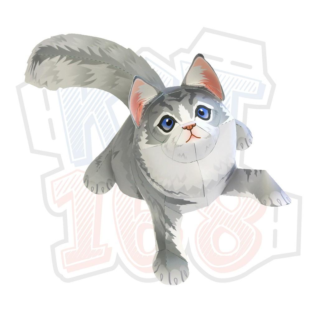 Mô hình giấy động vật Mèo Maine Coon