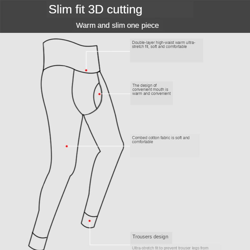Evest Quần Lót Nam Đáy Cotton Nguyên Chất Long Johns Ấm Quần Chặt Quần Lót Lọt Khe Nam Quần Lót Nam Mùa Đông Xuân mùa Thu