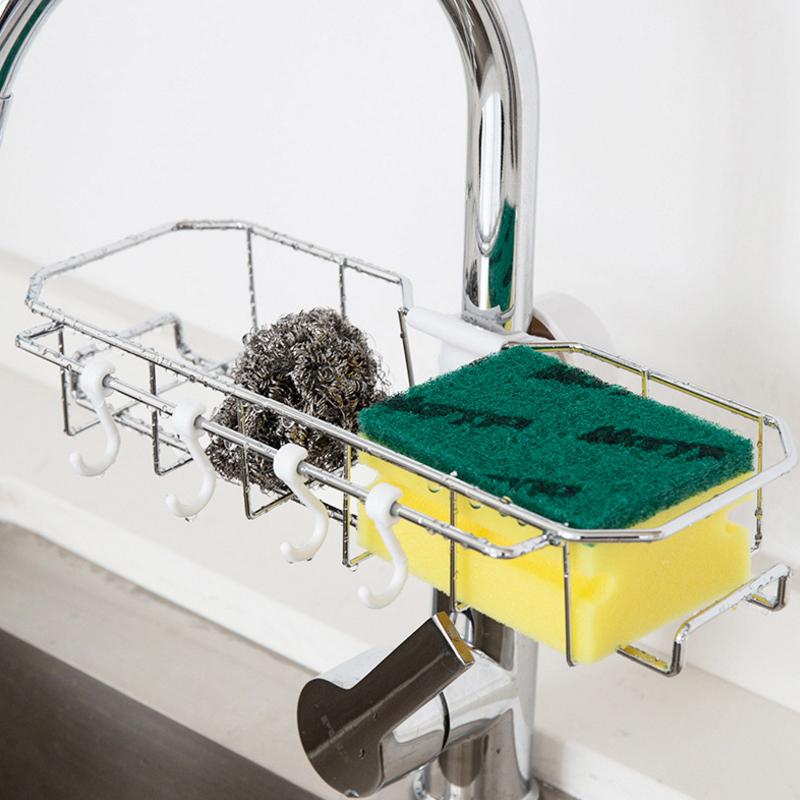 Vòi Bếp Bọt Biển Giá Đỡ Chậu Rửa Xốp Giá Chống Gỉ Phòng Tắm Tắm Chấm Bi Khô Giá Treo Phòng Tắm Nhà Bếp Phụ Kiện